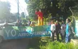 Movilización de ciudadanos que defienden un predio verde en el barrio San Vicente.