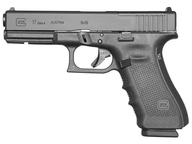 Pistola Glock 17, generación 4, calibre 9 milímetros, similar a la que se usó contra  Acevedo.