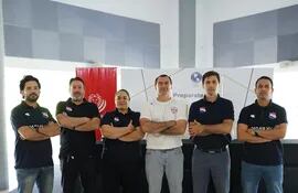 Equipo de profesionales de la CPB: Alderete (i), Pistilli, Aguilera, Viveros, Rearte y Talavera.