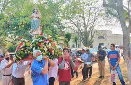 La feligresía católica de Acahay honró hoy a la Virgen del Rosario.