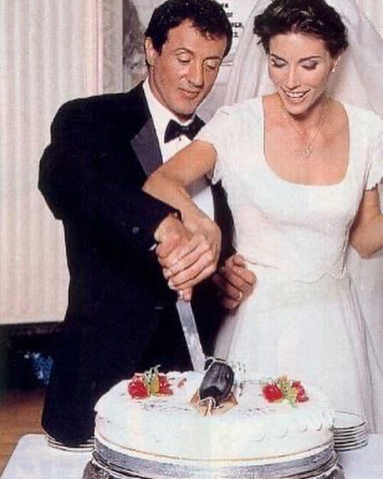 Sylvester Stallone y Jennifer Flavin el día de su boda. (Instagram/Sylvester Stallone)