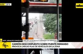 Video: Camión descompuesto ocasiona atasco en puente Remanso