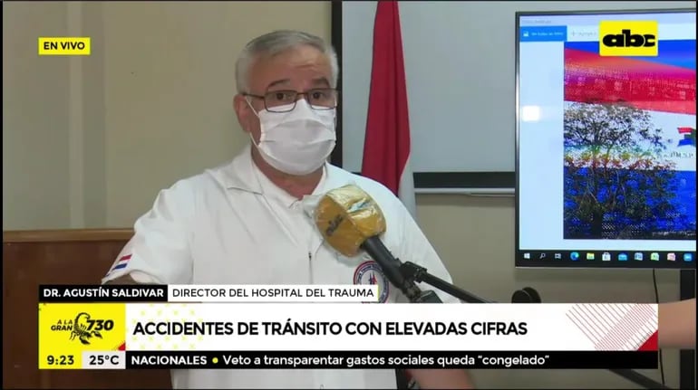 Agustín Saldívar director del, Hospital de Trauma, pidió a los senadores no eliminar de  la ley de tránsito los controles aleatorio de alcotest, advirtiendo que aumentarán los accidentes de tránsito