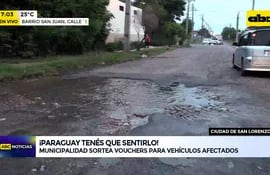 San Lorenzo: Sortean vouchers para vehículos afectados por baches