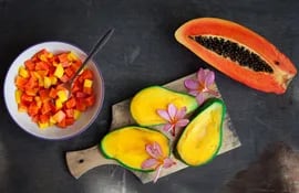Ensalada de mango y mamón.