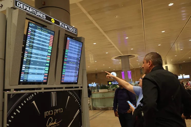 El aeropuerto de Ben Gurion, cerca de Tel Aviv, Israel. Al menos 28 paraguayos fueron repatriados desde suelo israelí vía Egipto.  (AFP)