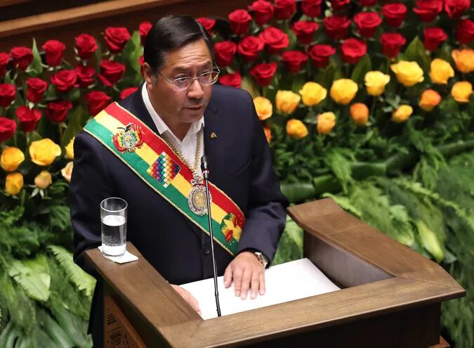 El presidente de Bolivia, Luis Arce. Su gobierno es blanco de críticas y protestas por presunta persecución a líderes de la oposición.