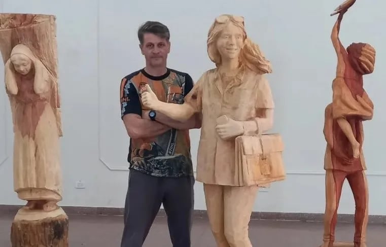 Esculturas en madera que podrán ser observados en el Expo Madera, en el Centro de Convenciones Mariscal.