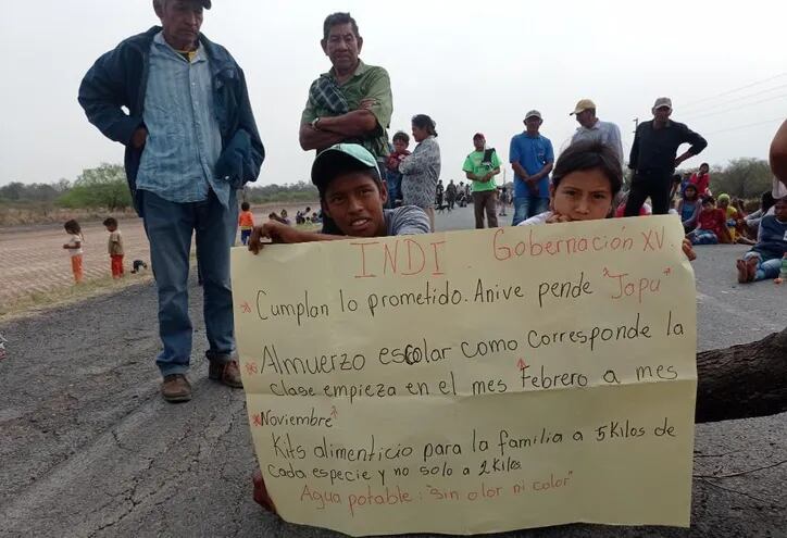 Una de las tantas protestas de nativos en el Chaco.