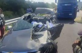 Así quedó el auto luego del accidente en el que murió Edgar Martínez (19).