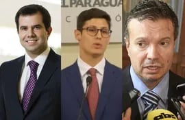 Los convocados por el vicepresidente Hugo Velázquez: José Cantero (BCP), Joshua Abreu (Comisión de Valores), Carlos Arregui (Seprelad).