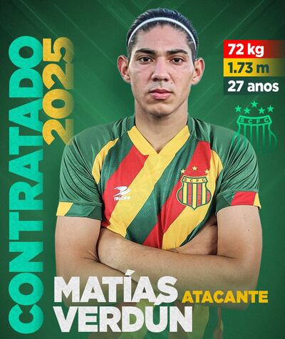 Matías Verdún, futbolista paraguayo del Sampaio Correa de Brasil.