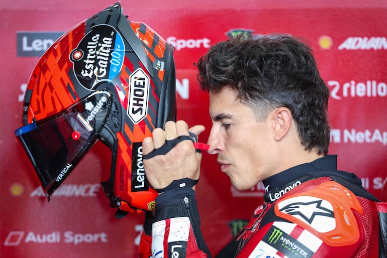 Marc Márquez, antes de arrancar la sesión de entrenamientos de hoy.