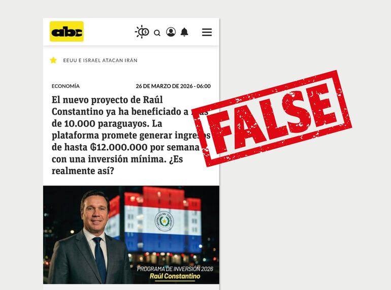 ¡Alerta! Publicación falsa usa logo de ABC e imagen de empresario