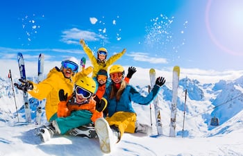 Familia en los Alpes.