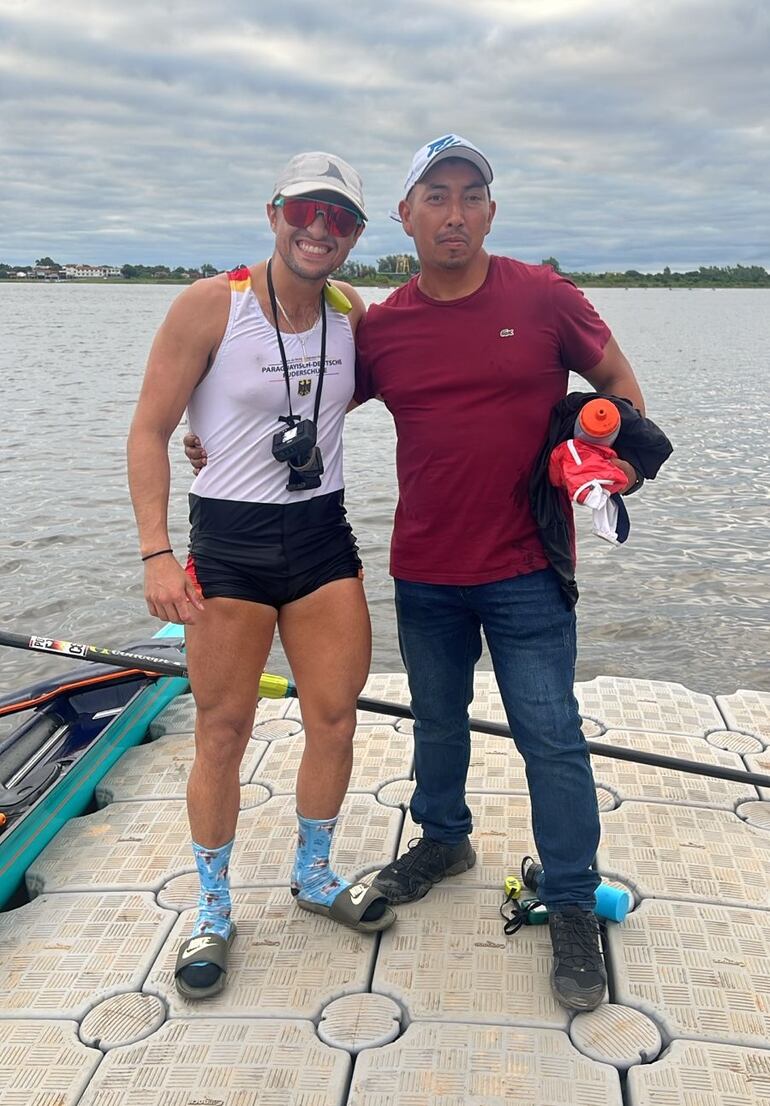 Gabriel Portillo Yser de la Escuela de Remo Paraguayo Alemán, ganó en single, y va por el oro.