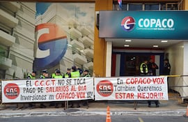 Movilización de funcionarios de Copaco.
