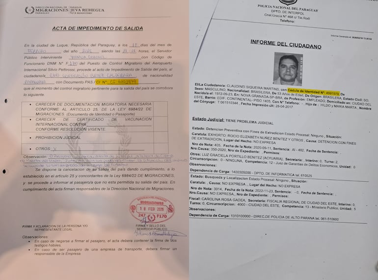 Diferencia de datos entre el detenido y el buscado por Interpol.