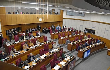 Sesión de la cámara de senadores en el congreso nocional.