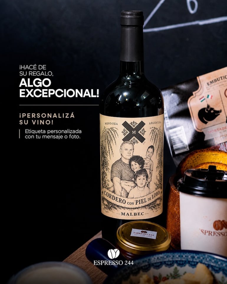 Espresso 224 ofrece vinos con etiquetas personalizadas para papá.