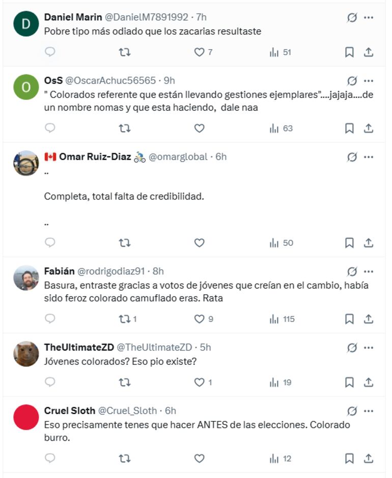 El senador colorado Patrick Kemper llamó a la reflexión tras la catástrofe electoral de la ANR en Ciudad del Este y los usuarios le contestaron con burlar, sarcasmo y críticas por su cambio de bando.