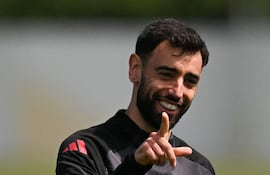 El portugués Bruno Fernandes es una de las figuras del Manchester United para la final ante el Tottenham.