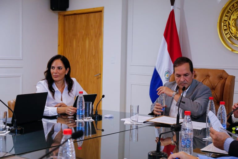 La ministra del MOPC, Claudia Centurión, presentó esta mañana los avances del Tren de Cercanías ante la Comisión presidida por el senador Arnaldo Samaniego.