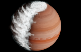 Una representación artística de WASP94-A b, un exoplaneta gigante gaseoso situado a casi 700 años luz de la Tierra.