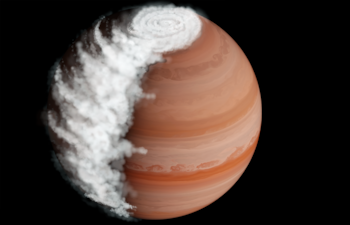 Una representación artística de WASP94-A b, un exoplaneta gigante gaseoso situado a casi 700 años luz de la Tierra.
