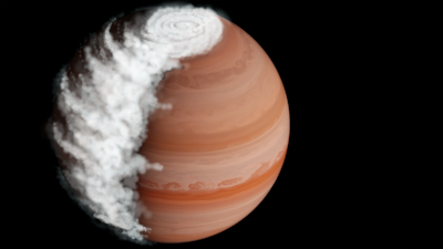 Una representación artística de WASP94-A b, un exoplaneta gigante gaseoso situado a casi 700 años luz de la Tierra.