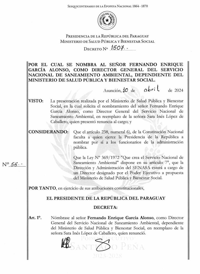 Nombran al nuevo director de Senasa.