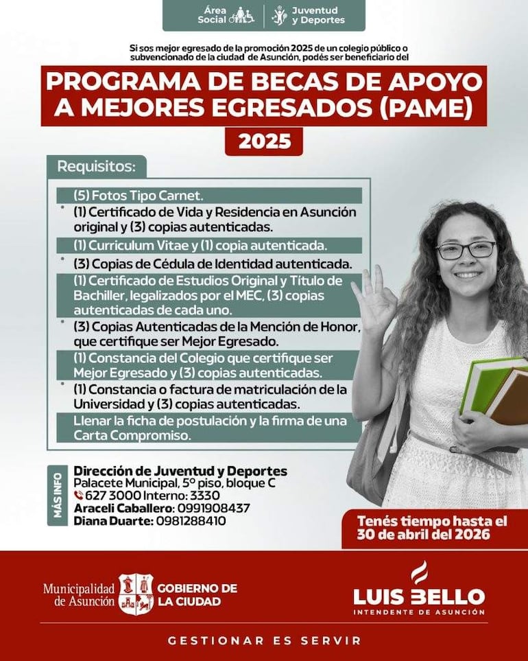 Cartel informativo sobre el PAME 2025 con requisitos detallados, sin personas visibles en la imagen.