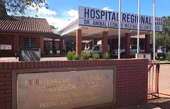 Hospital Regional de Pedro Juan Caballero, donda la niña estuvo internada por un cuadro de intoxicación con marihuana.
