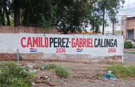 Propaganda electoral a destiempo "adorna" las paredes, frente a un "tradicional" vertedero irregular en Asunción.