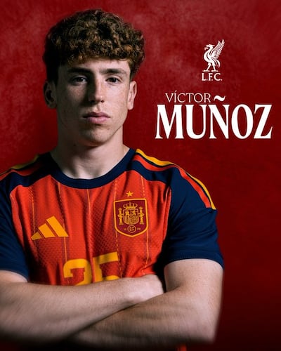 Víctor Muñoz Villanueva, nuevo futbolista del Liverpool de Inglaterra.