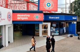 Este es el stand de Bancard, en la Expo de Mariano Roque Alonso.