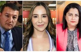 Los fiscales Osmar Segovia, Ingrid Cubilla y Elva Cáceres, a cargo del caso de Eulalio "Lalo" Gomes, junto con el juez de la causa, Osmar Legal.