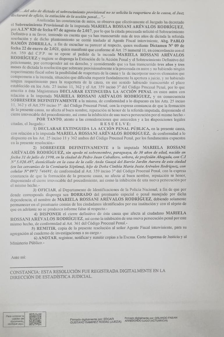 Mariela Rosani Arévalos Rodríguez