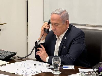 Fotografía editada por la fuente, divulgada por la cuenta oficial en la red social X @IsraeliPM del primer ministro israelí, Benjamín Netanyahu.
