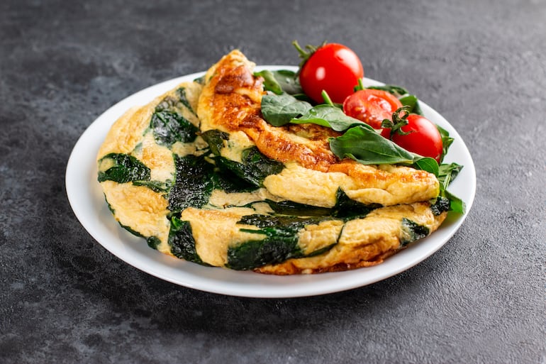 Omelette de espinacas.