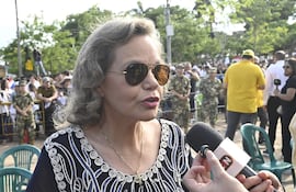 Lilian Samaniego, tras la misa central de Caacupé este lunes 8 de diciembre de 2025.