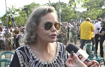 Lilian Samaniego, tras la misa central de Caacupé este lunes 8 de diciembre de 2025.