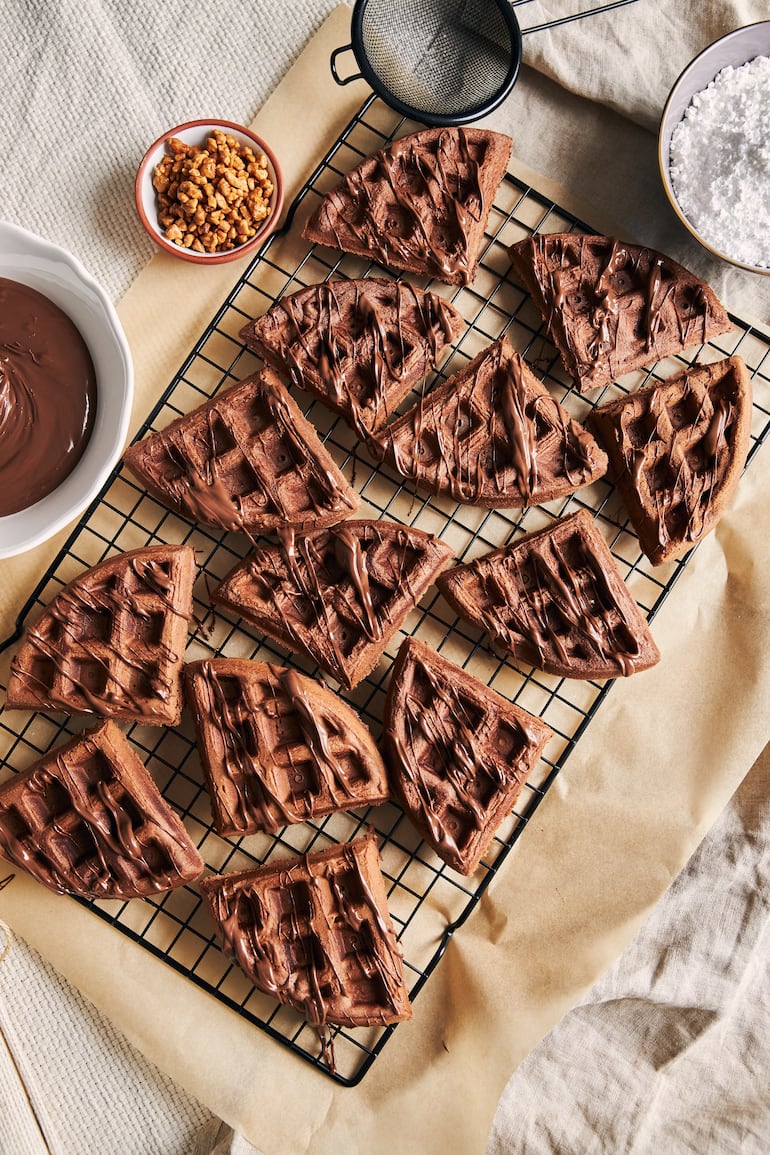 Waffles de chocolate.