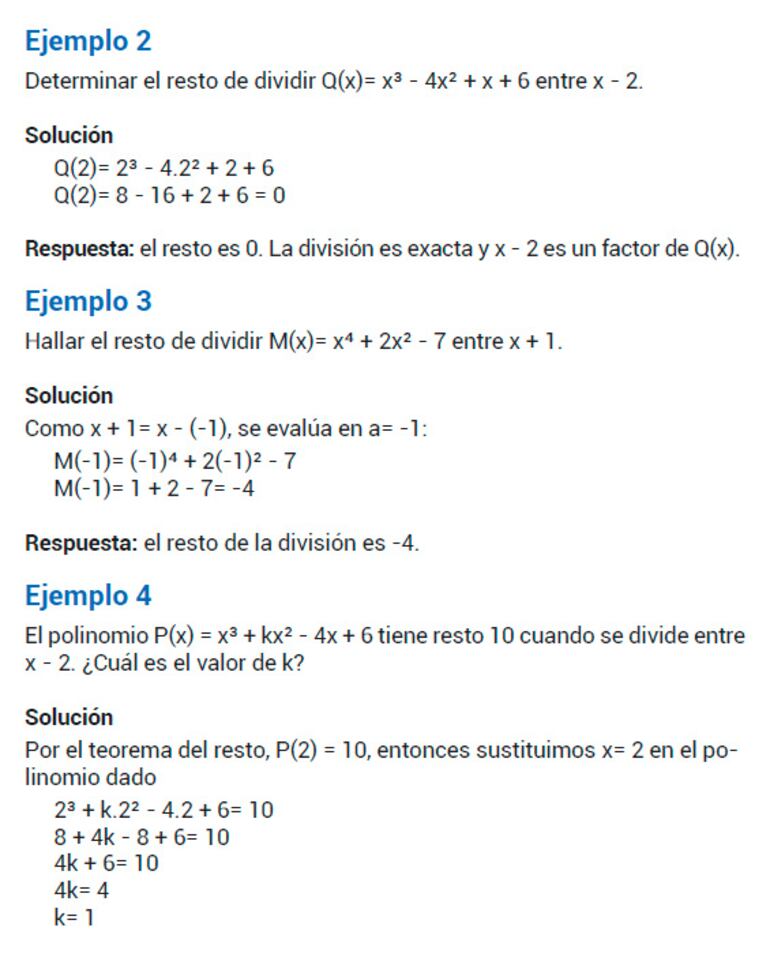 Teorema del resto