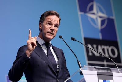 Mark Rutte, secretario general de la OTAN, durante una conferencia en Ankara.