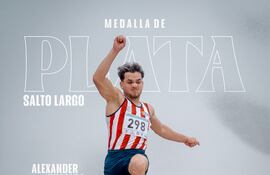 Alexander Villalba Barrios (11/1/2007) saltó para la presea de plata en el Sudamericano de Atletismo. Foto: @FPA