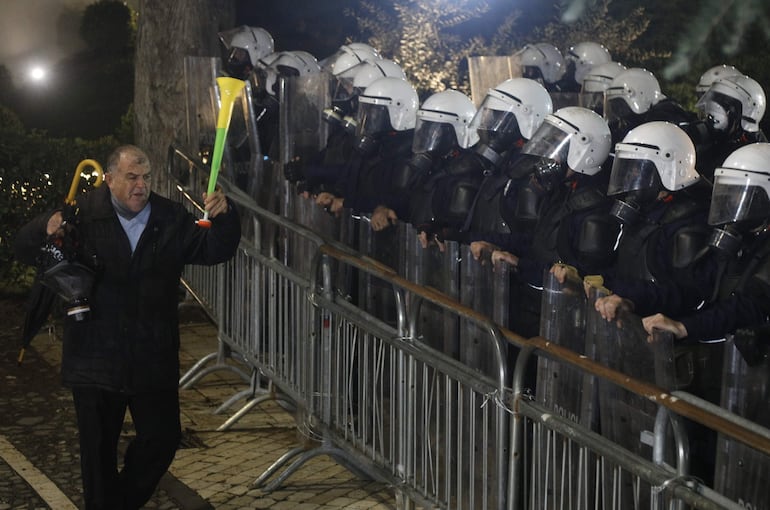 Manifestación en Albania. 