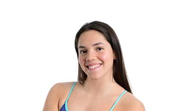 La nadadora Astrid Montserrath Caballero Genes, de 20 años. Estilos: pecho, mariposa y combinado, además de los relevos 4x100 libre y combinado femenino.