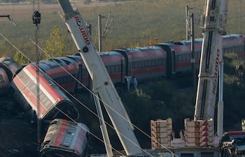 Vagones de uno de los trenes involucrados en el choque.