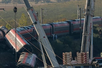Vagones de uno de los trenes involucrados en el choque.